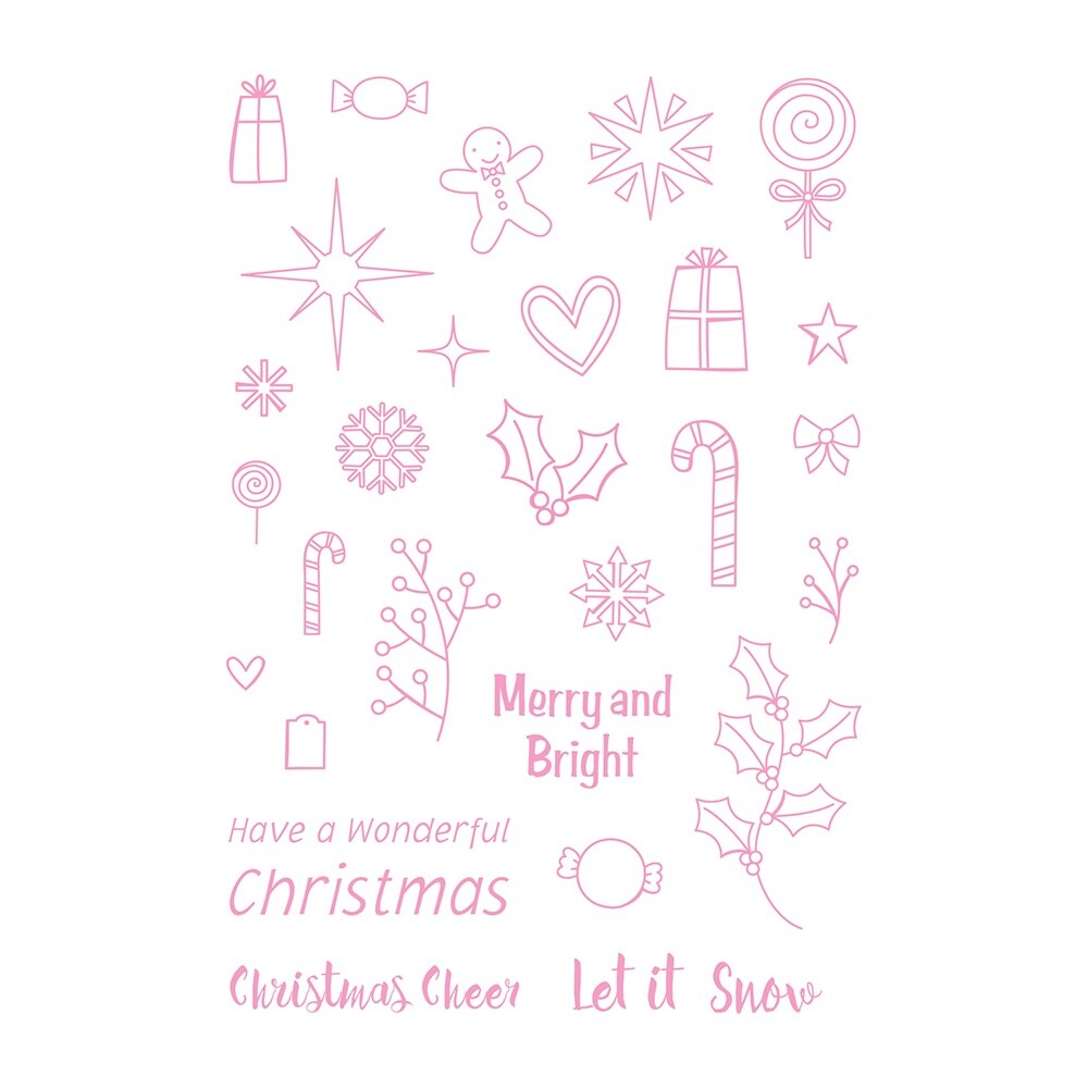 Tonic Studios Clear Stamps-Christmas Confetti Sentiments