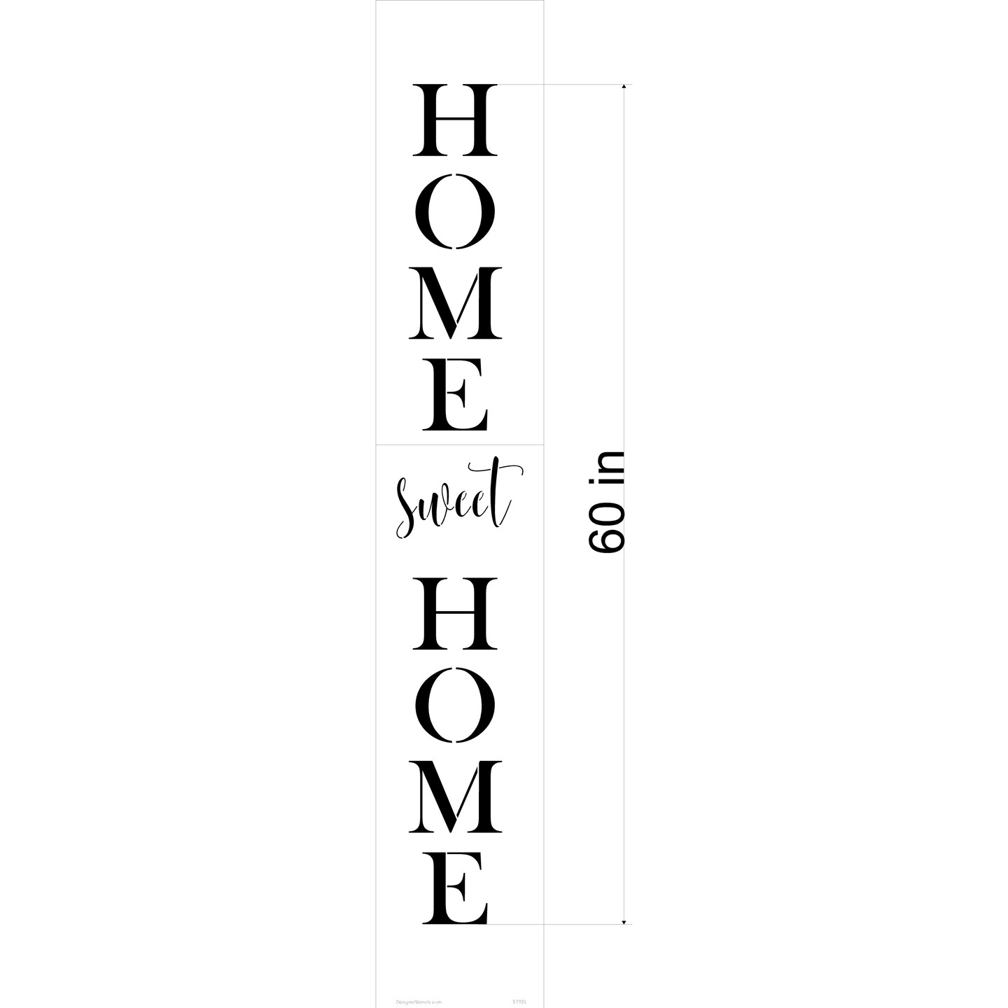 60-Inch Home Sweet Home Tall Wall Stencil Large | 3792L by Designer Stencils |