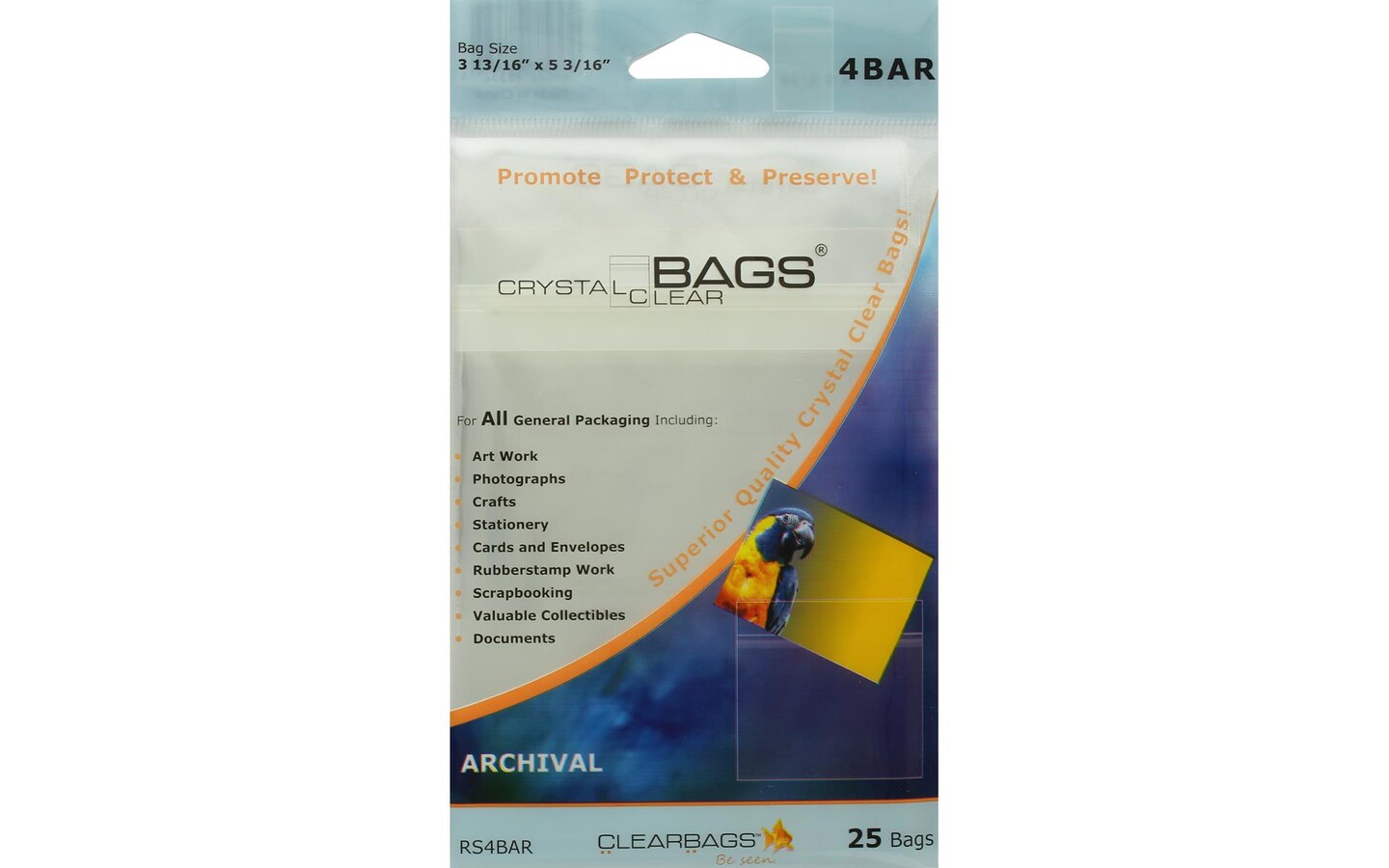 ClearBags Crystal Clear Bag 3x5 Stationery 25pc