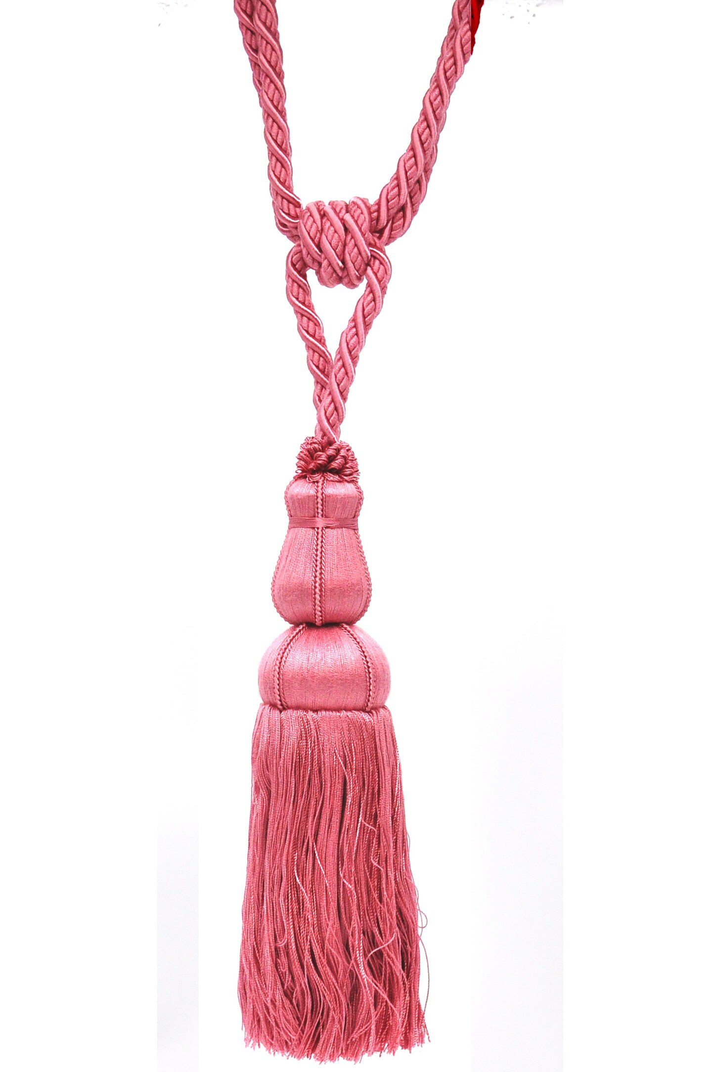 Belagio Single Tassel Tie-Back, 10&#x22; Long Tassel, Colors Collection, Dusty Rose