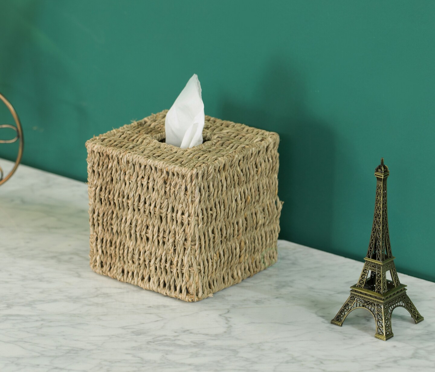 Natural Woven Seagrass Wicker Tissue Box Cover Holder