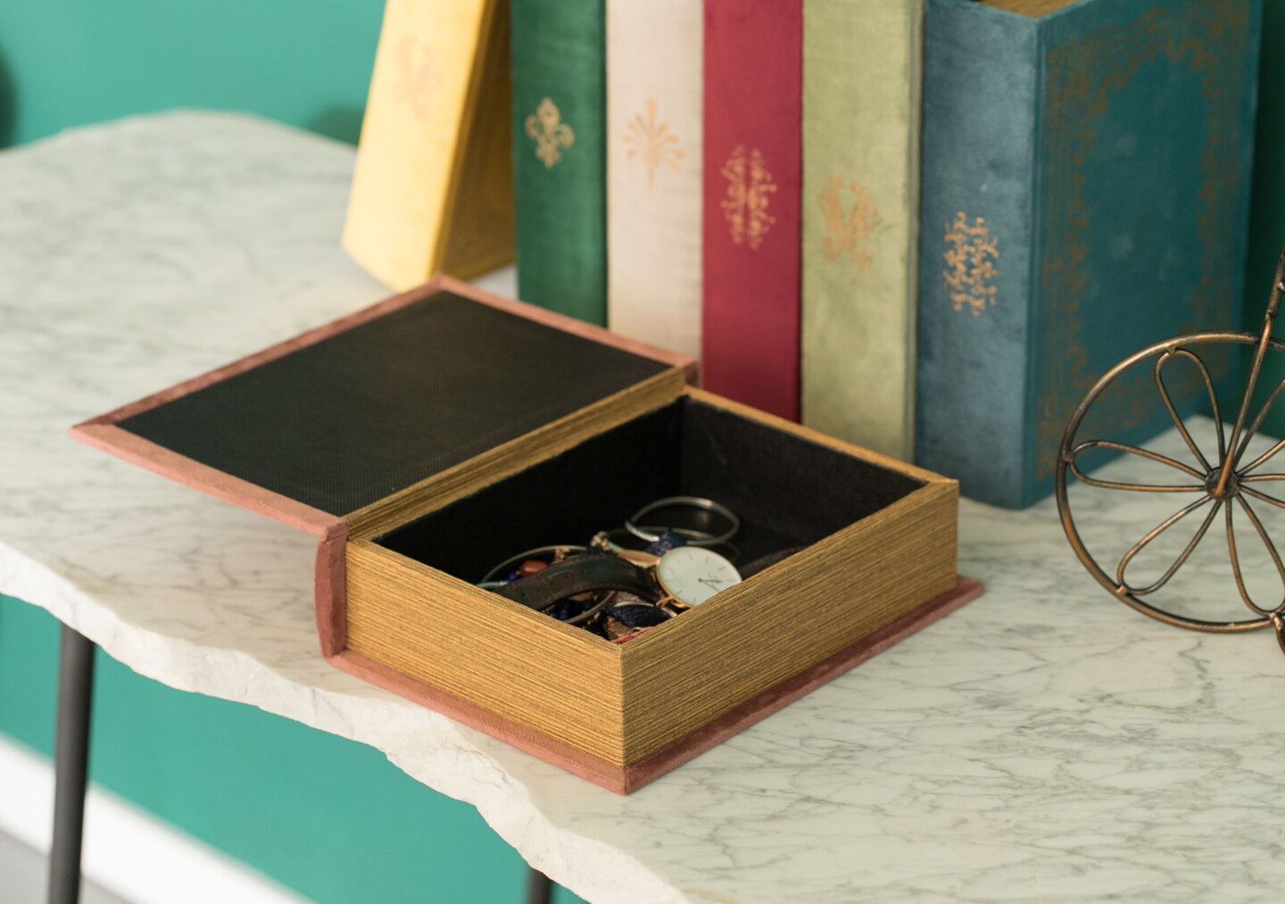 Decorative Vintage Book Shaped Trinket Storage Box