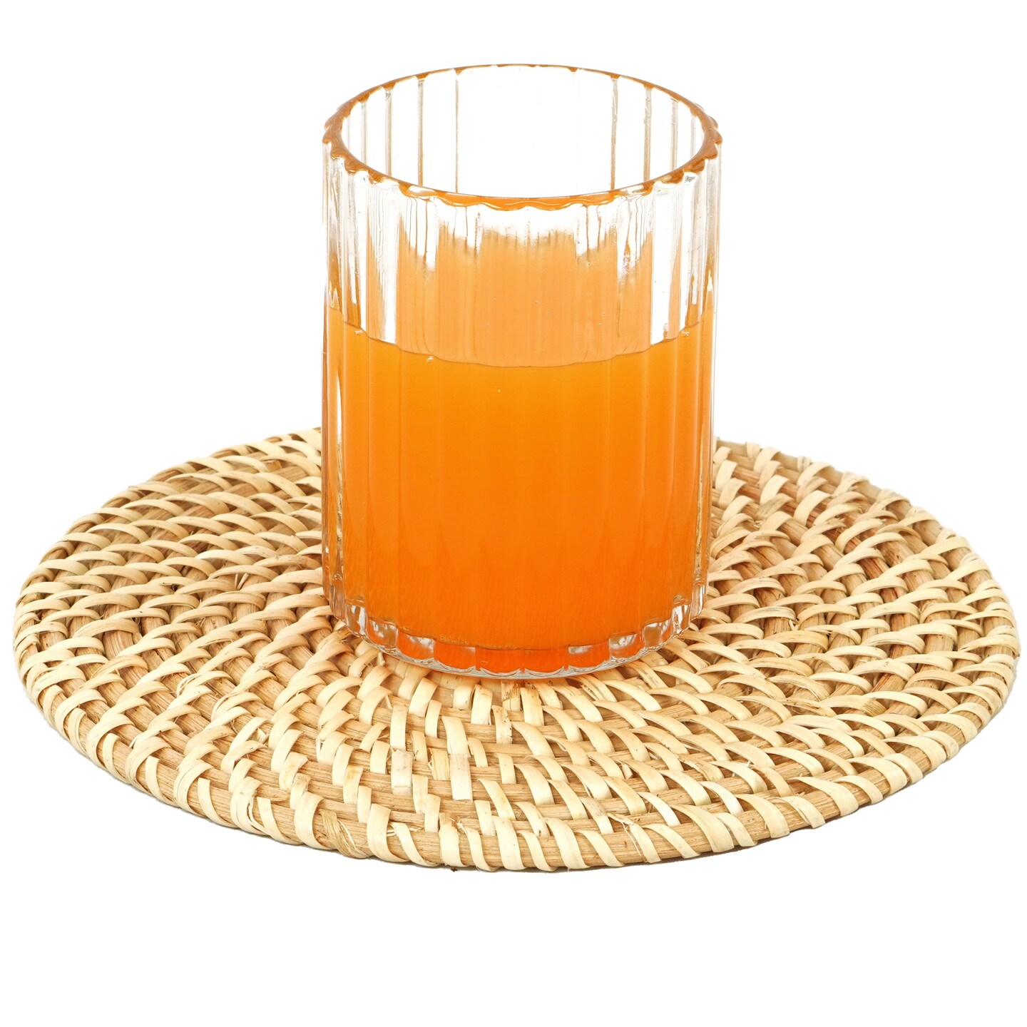 Set of 4 Decorative Round Natural Woven Handmade Rattan Placemats