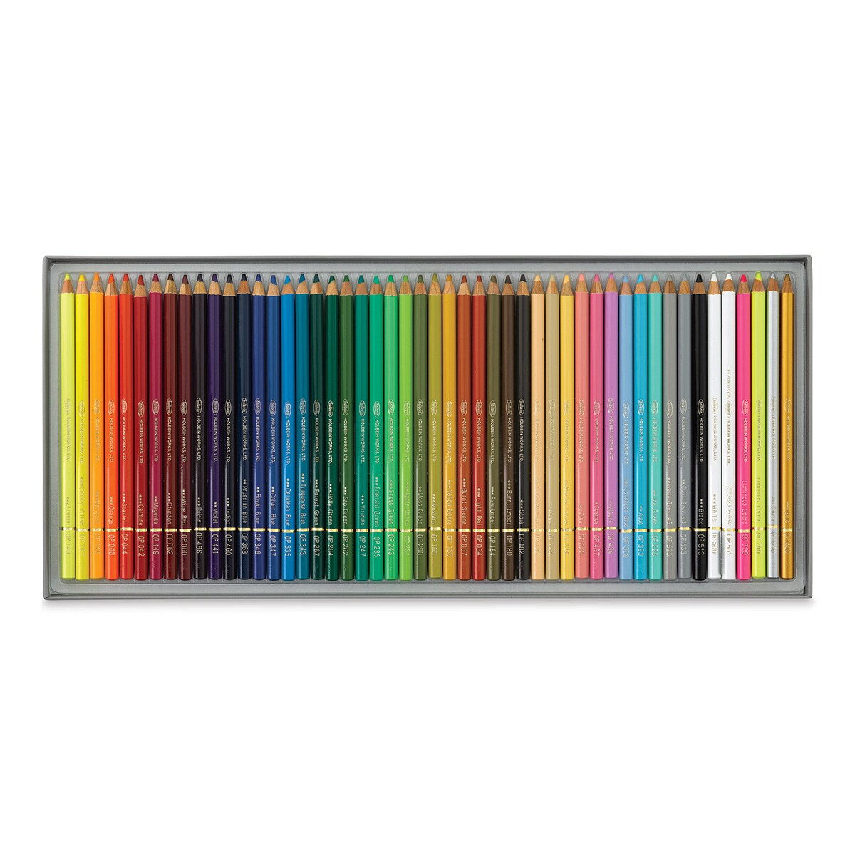 Holbein Artists&#x27; Colored Pencils - Basic Tones, Set of 50, Cardboard Box