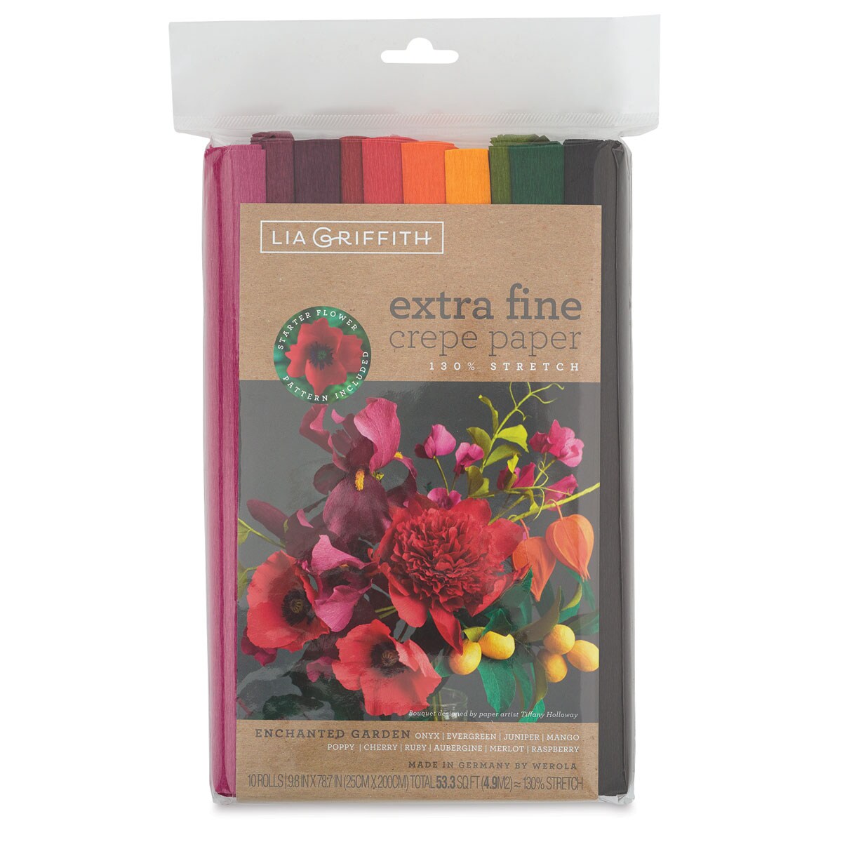 Lia Griffith Crepe Paper - Extra Fine, Enchanted Garden, Set of 10 Rolls