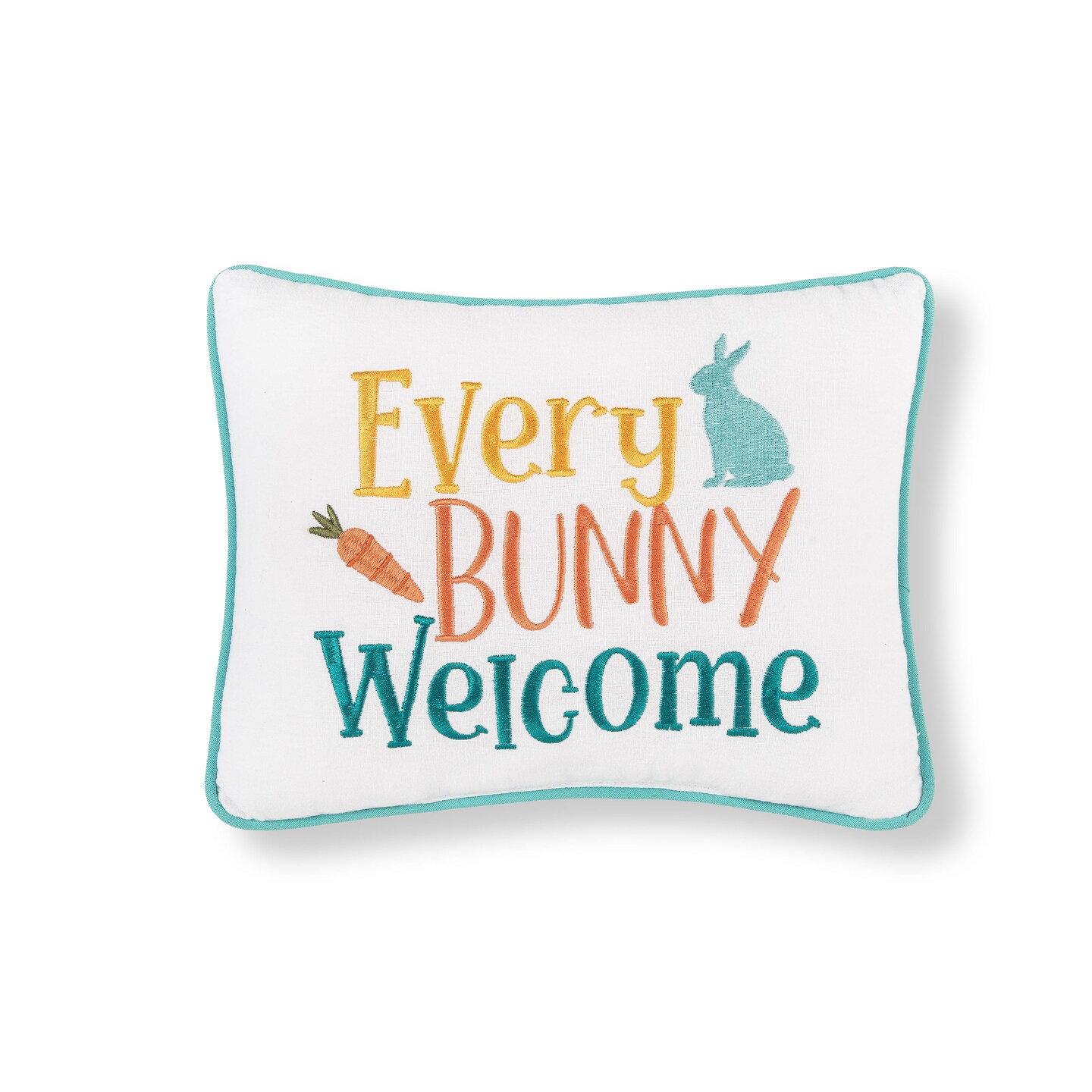 9&#x22; x 12&#x22; Every Bunny Welcome Embroidered Throw Pillow