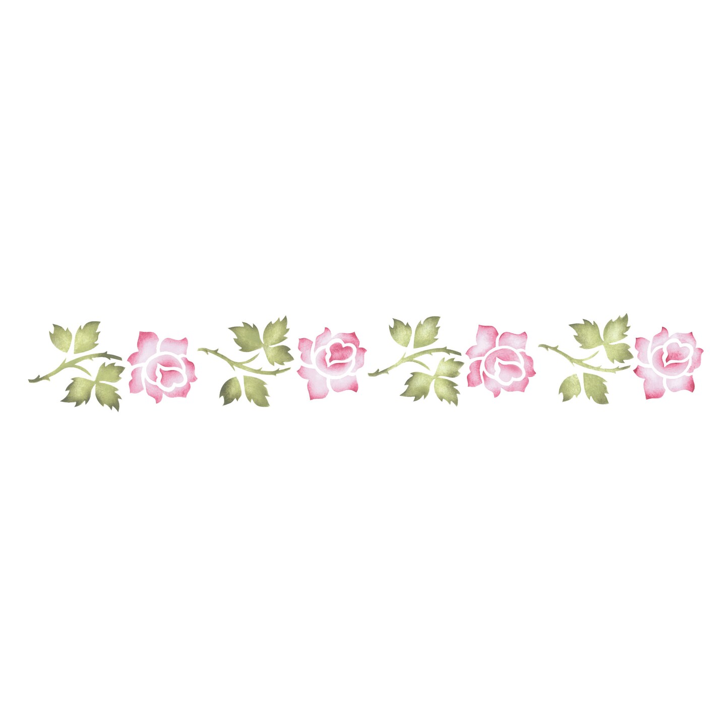 Medium Rose Wall Stencil | 715 by Designer Stencils | Floral Stencils | Reusable Art Craft Stencils for Painting on Walls, Canvas, Wood | Reusable Plastic Paint Stencil for Home Makeover | Easy to Use &#x26; Clean Art Stencil