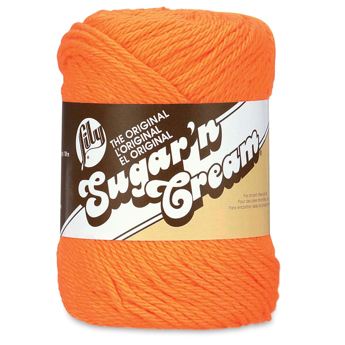 Lily Sugar N&#x27; Cream Yarn - 2.5 oz, 4-Ply, Hot Orange