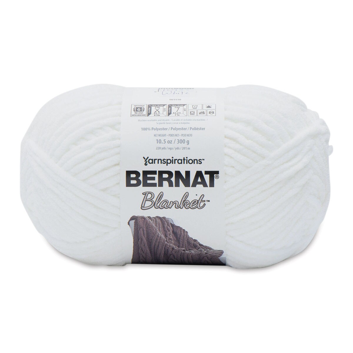 Bernat Blanket Yarn - White, 220 yards