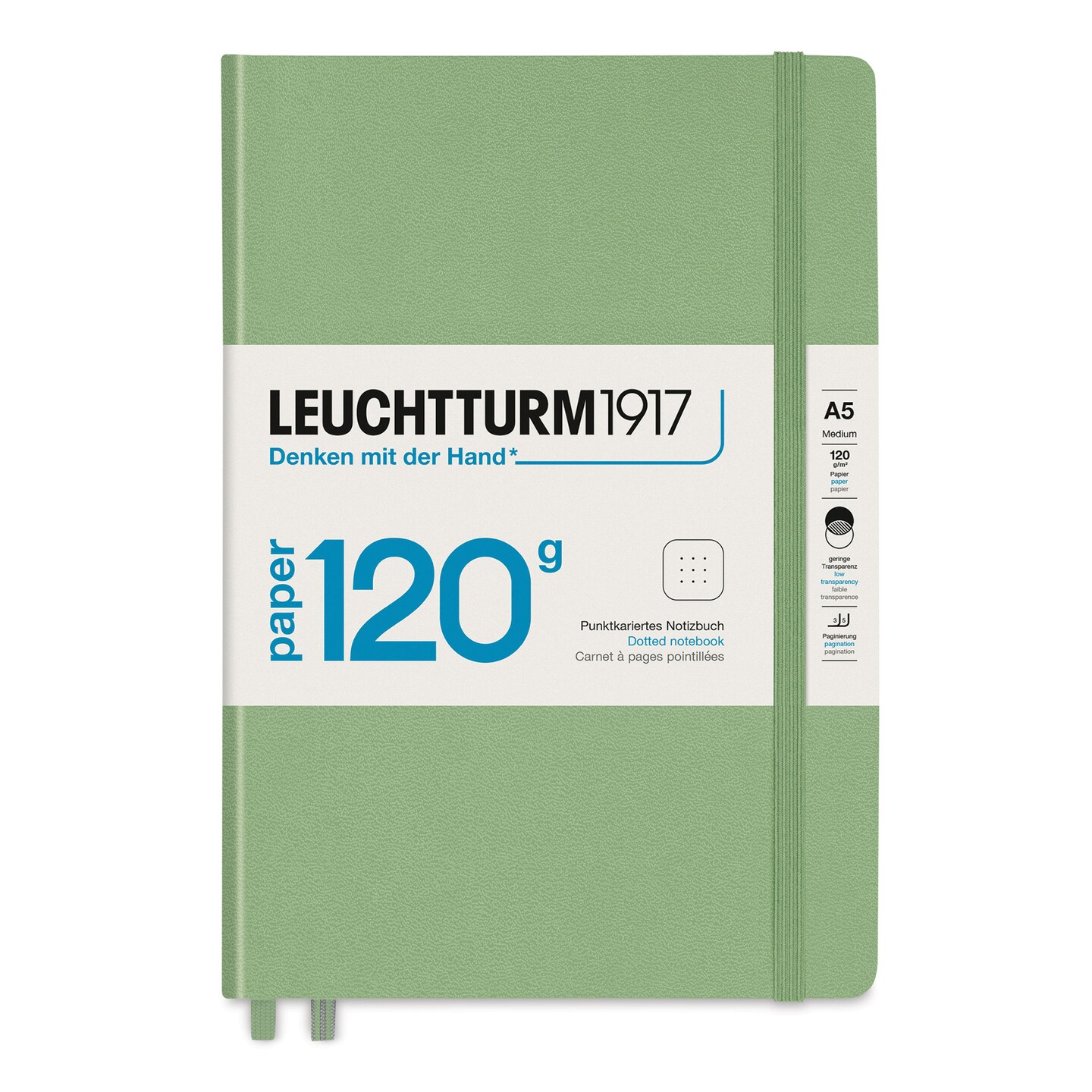 Leuchtturm1917 Edition 120G Notebook - Sage, 5-3/4&#x22; x 8-1/4&#x22;, Dotted