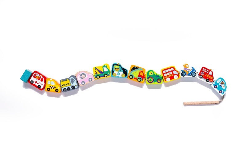 Wise Elk/Cubika Wooden Lacing Toy - Flying Cars
