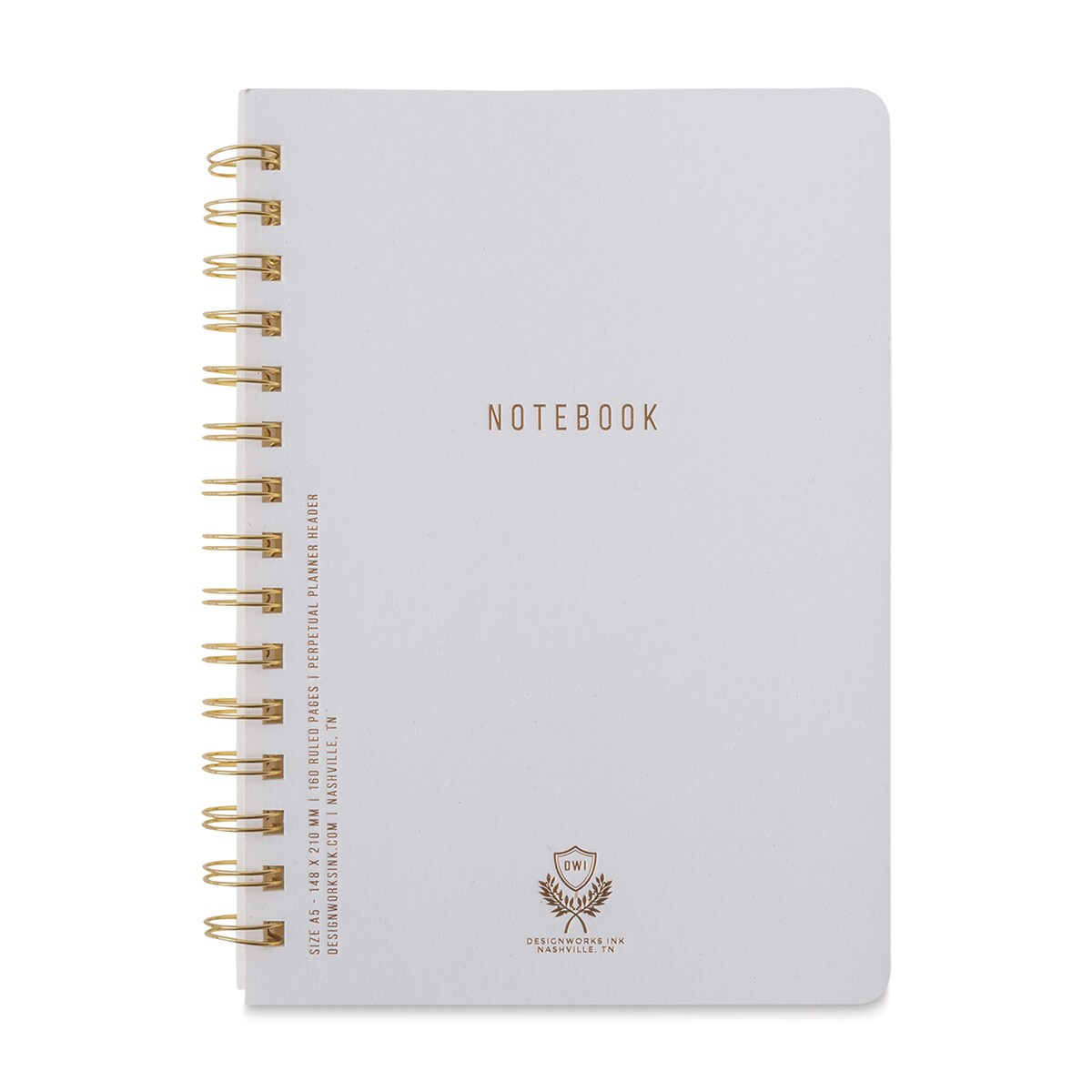 DesignWorks Ink Twin Wire Bound Crest Notebook - Ivory, 6&#x22; x 8-1/4&#x22;