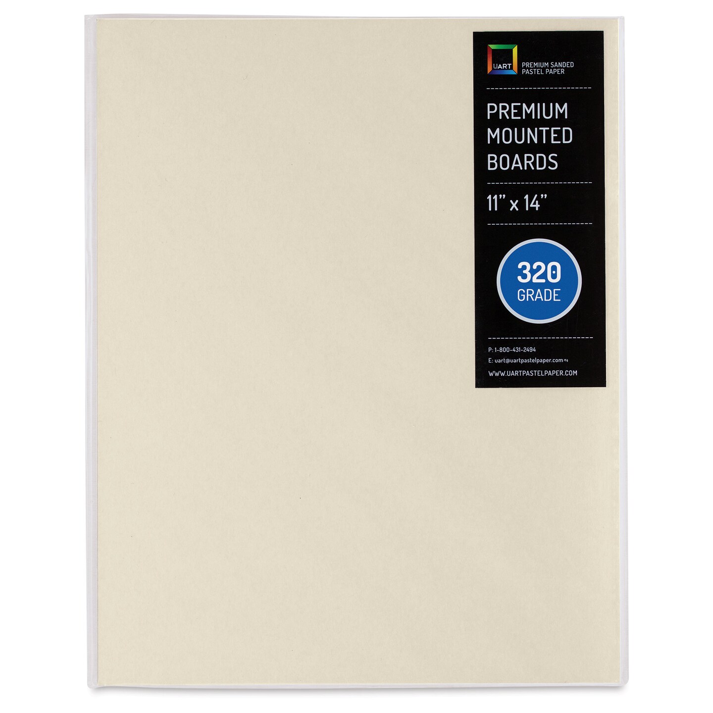 UArt Premium Sanded Pastel Paper Board - 11&#x22; x 14&#x22;, Neutral, 320 Grit