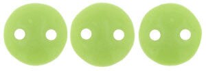 Czechmate 6mm Lentil Glass Czech Two Hole Bead, Honeydew