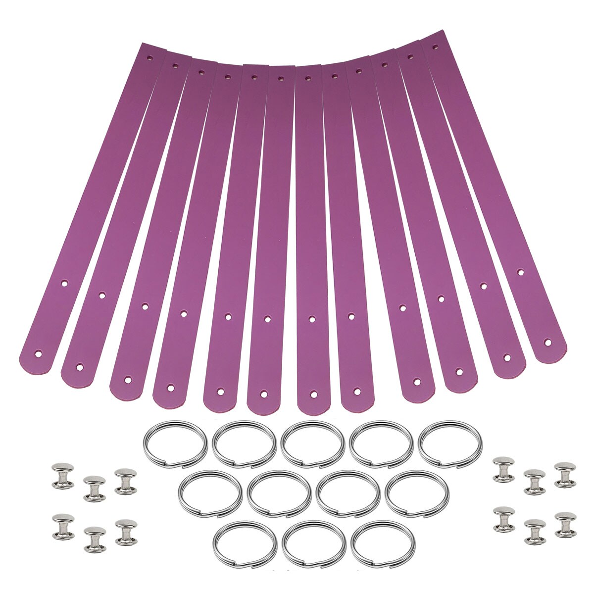 Blank Leather Keyrings 12 Pack – Pre-Cut Blanks with Hardware for Hot, Foil Stamping & Engraving