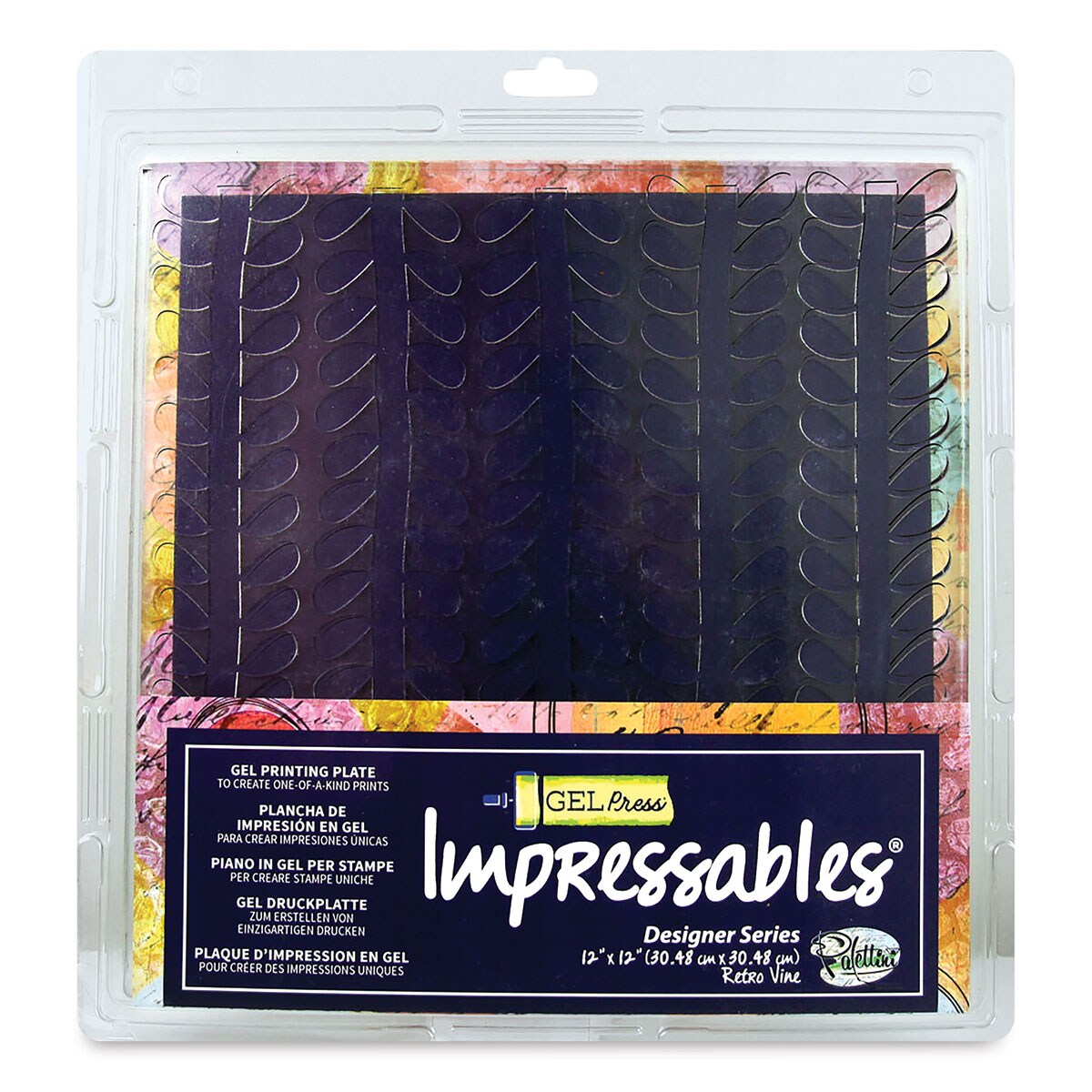 Gel Press Impressables - Retro Leaves, 12&#x22; x 12&#x22;