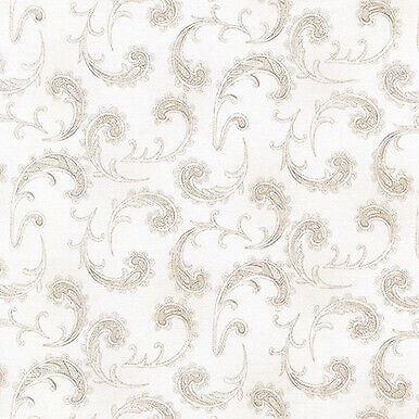 Elizabeth Natural Scroll by Debbie Beaves Cotton Fabric by Kaufman by the yard