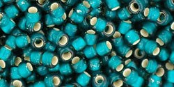 Toho 8/0 Round Japanese Seed Bead, TR8-27BDF, Silver Lined Frost Teal