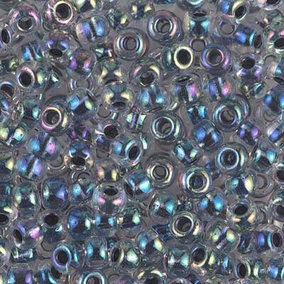 Miyuki 6 Round Seed Bead, 6-283, Noir Lined Crystal AB, 10 grams