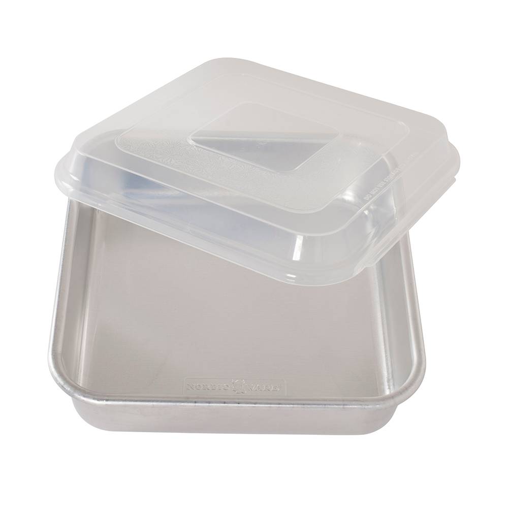 Nordic Ware 45803 Natural Aluminum Square Cake Pan 9" x 9" with Lid