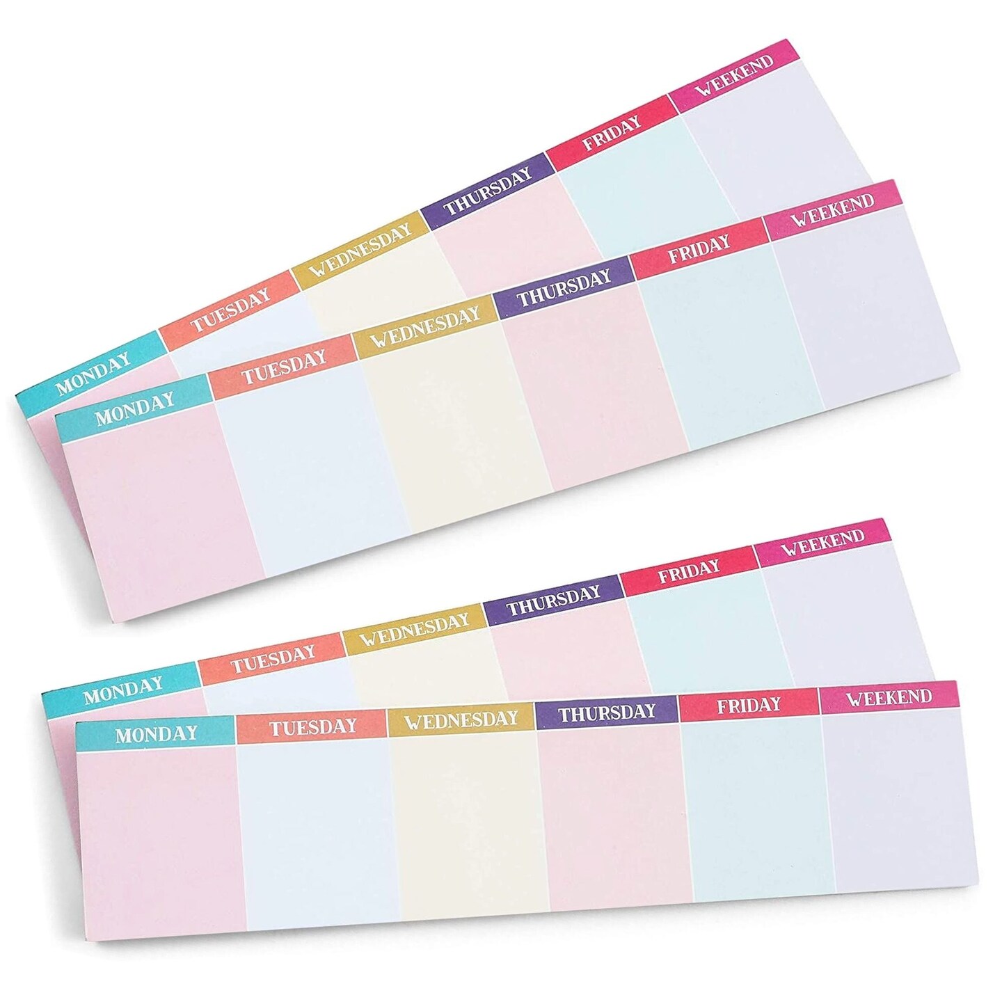 2 Pack Weekly Planner Sticky Notes, Calendar Note Pad for Tasks, To-Do Lists, School and Office Supplies (11.8 x 2.75 In)