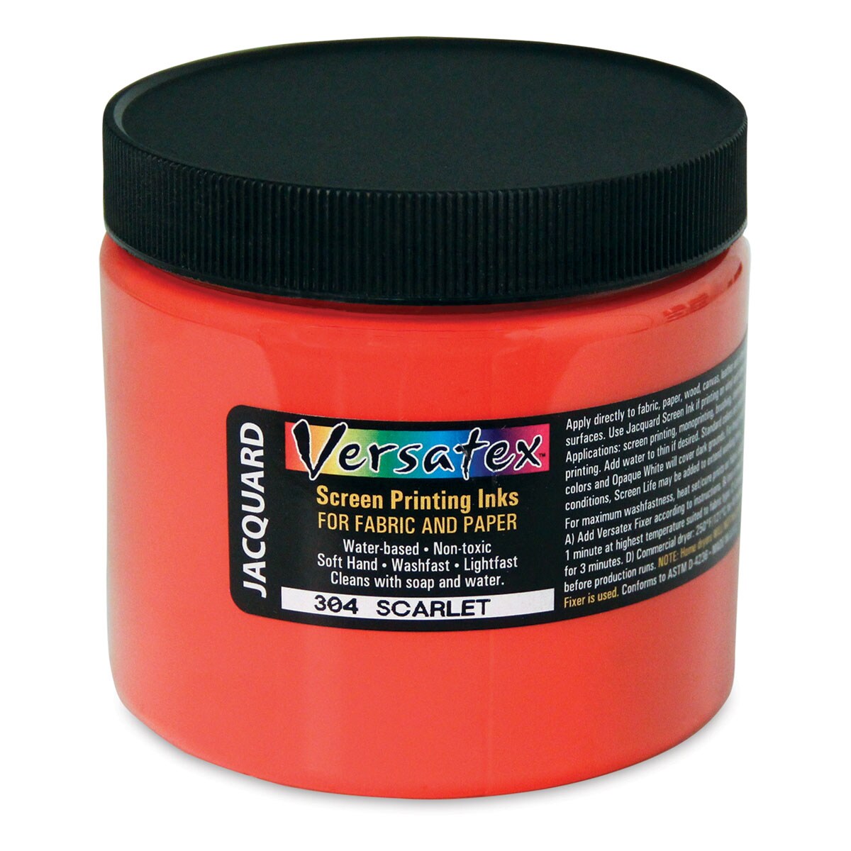 Jacquard Versatex Screen Printing Ink - Scarlet, 16 oz jar