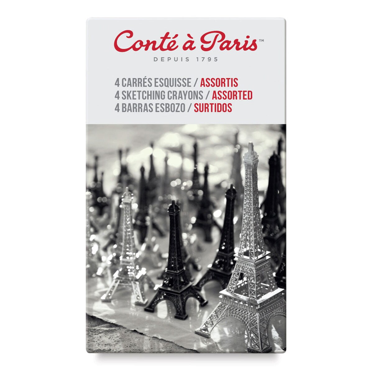 Conté à Paris Crayons - Sketching Colors, Matchbox Set, Set of 4