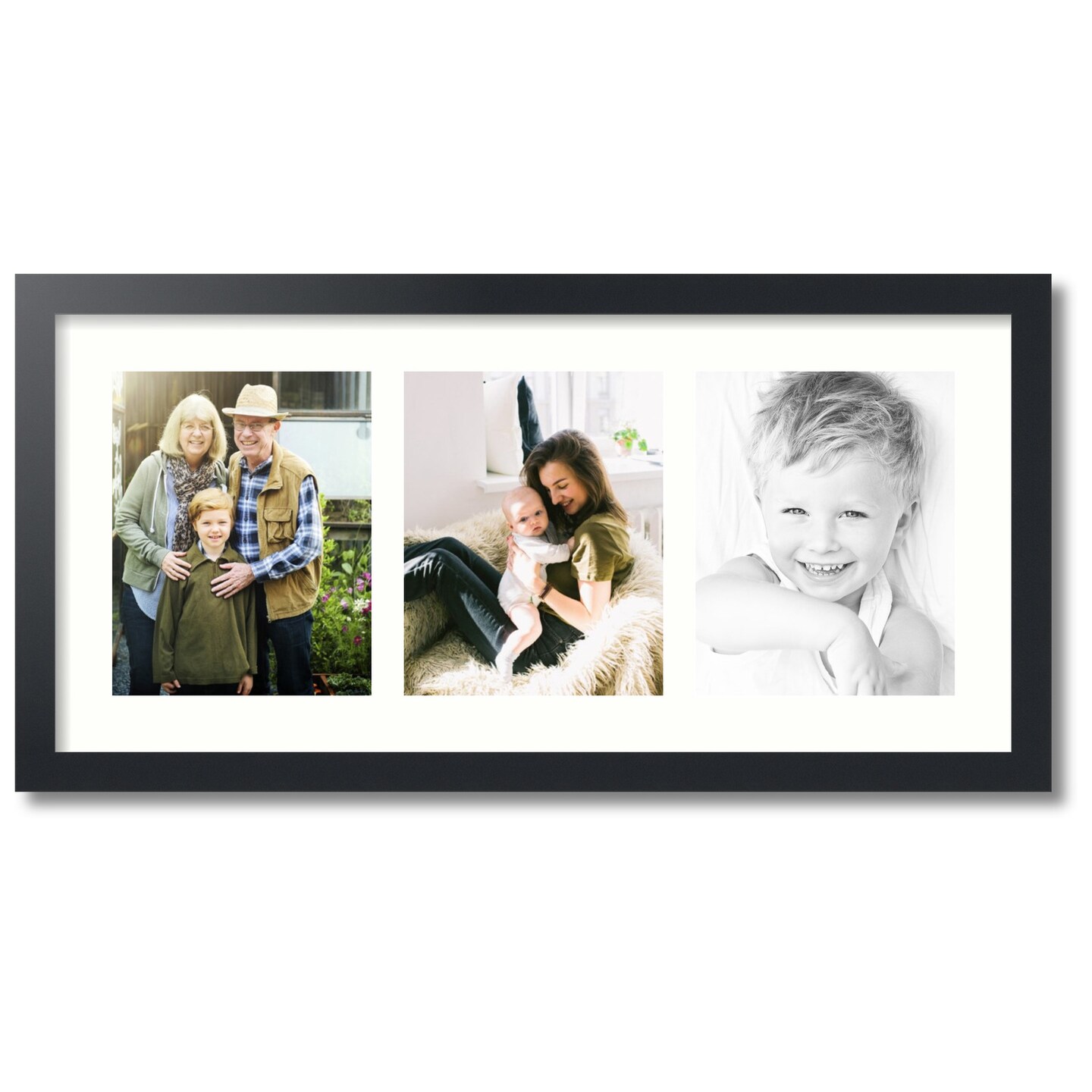 ArtToFrames Collage Photo Picture Frame with 3 - 8x10 inch Openings, Framed in Black with Over 62 Mat Color Options and Plexi Glass (CSM-3926-25)