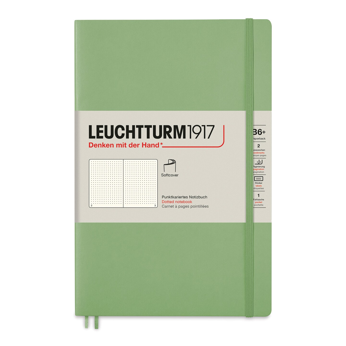 Leuchtturm1917 Dotted Softcover Notebook - Sage, 5&#x22; x 7-1/2&#x22;