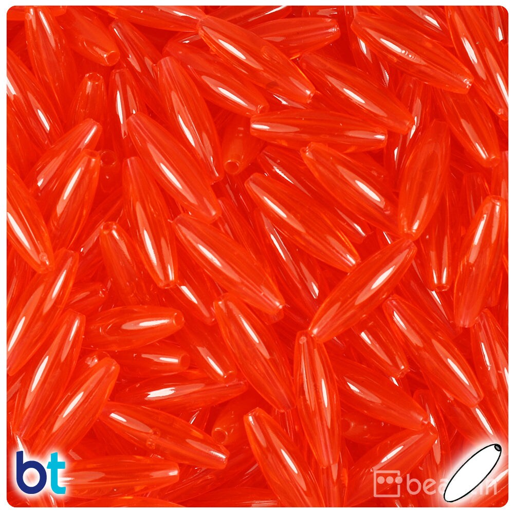 BeadTin Hyacinth Transparent 19mm Spaghetti Plastic Craft Beads (150pcs