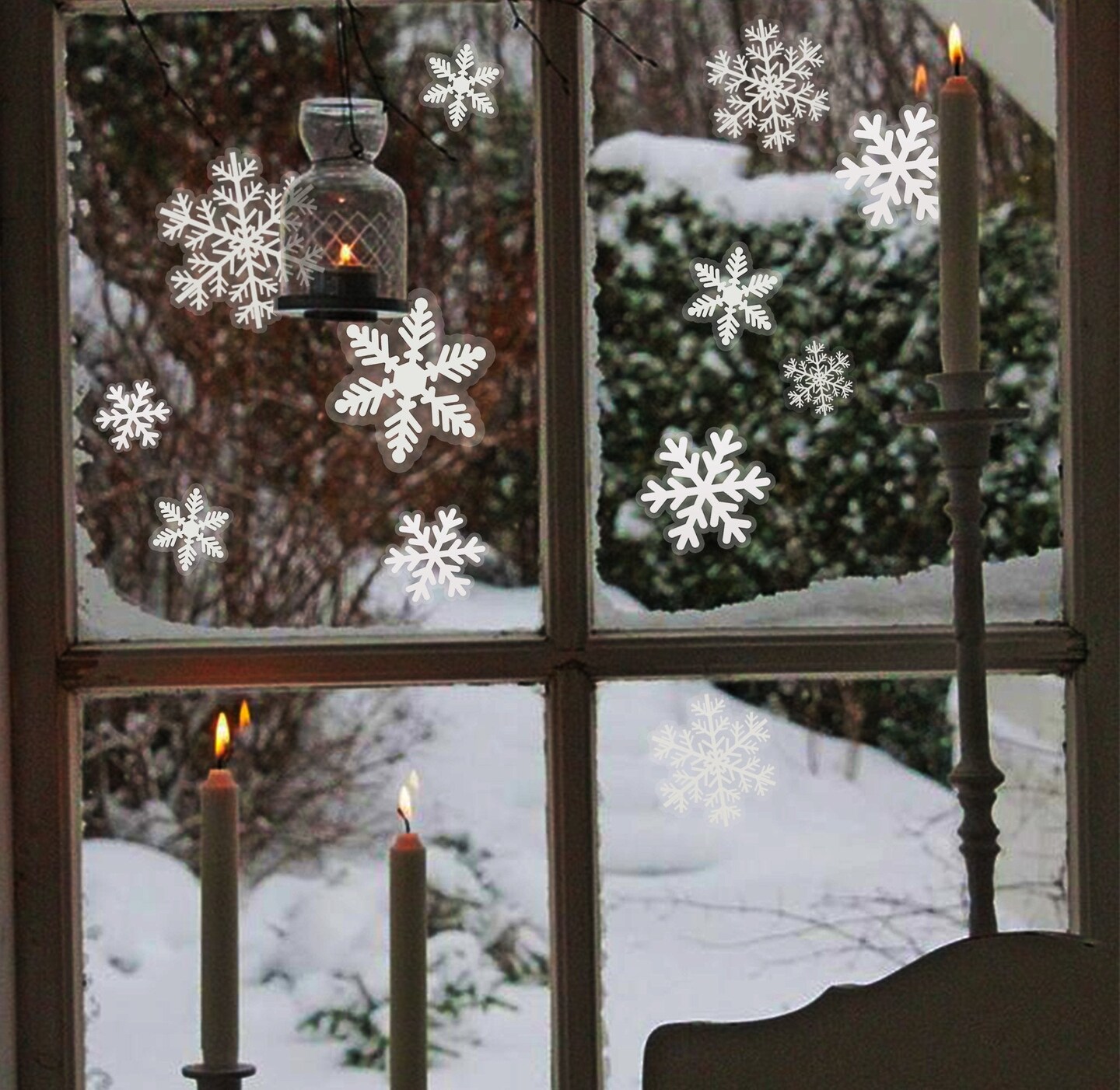 R N&#x27; D Christmas Snowflakes Window Clings- White Winter Snowflakes Sticker Decorations - 81 Stickers
