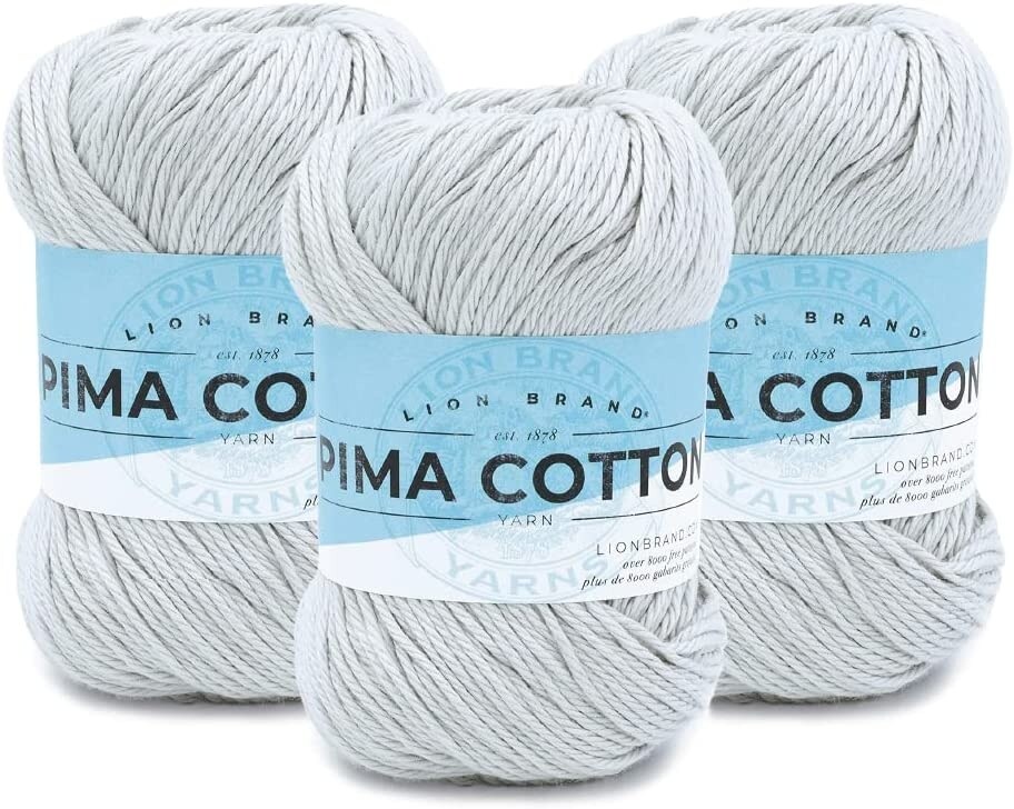 (Pack of 3) Lion Brand Pima Cotton Yarn-Stone