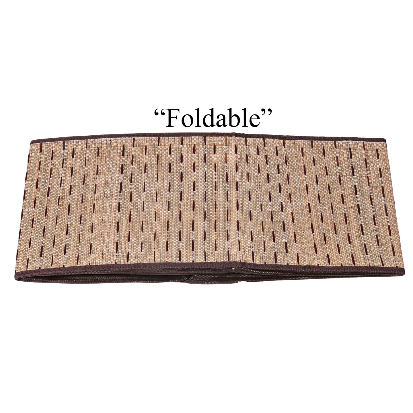 Beige Foldable Decorative Storage Box for Living Room, Bedroom, Dining, Playroom or Office