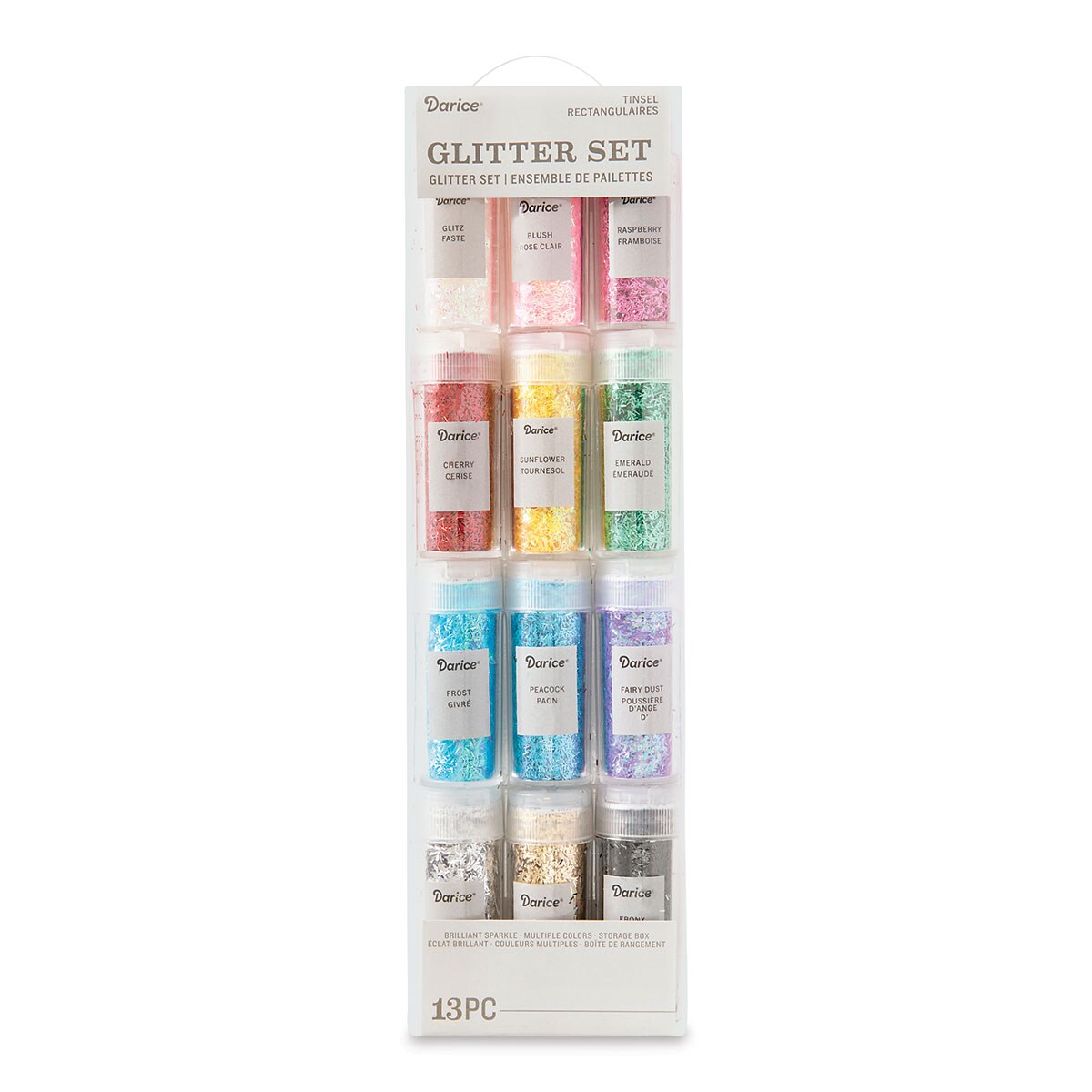 Darice Tinsel Glitter Set, 13 pieces