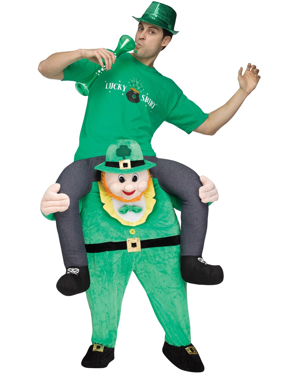 Adults Mens Carry Me Leprechaun Saint Patrick&#x27;s Day Costume