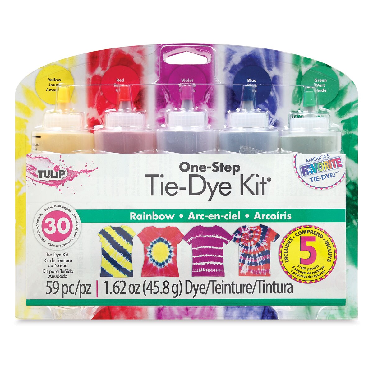 Tulip OneStep TieDye Kit Rainbow, Kit of 5 Colors Michaels