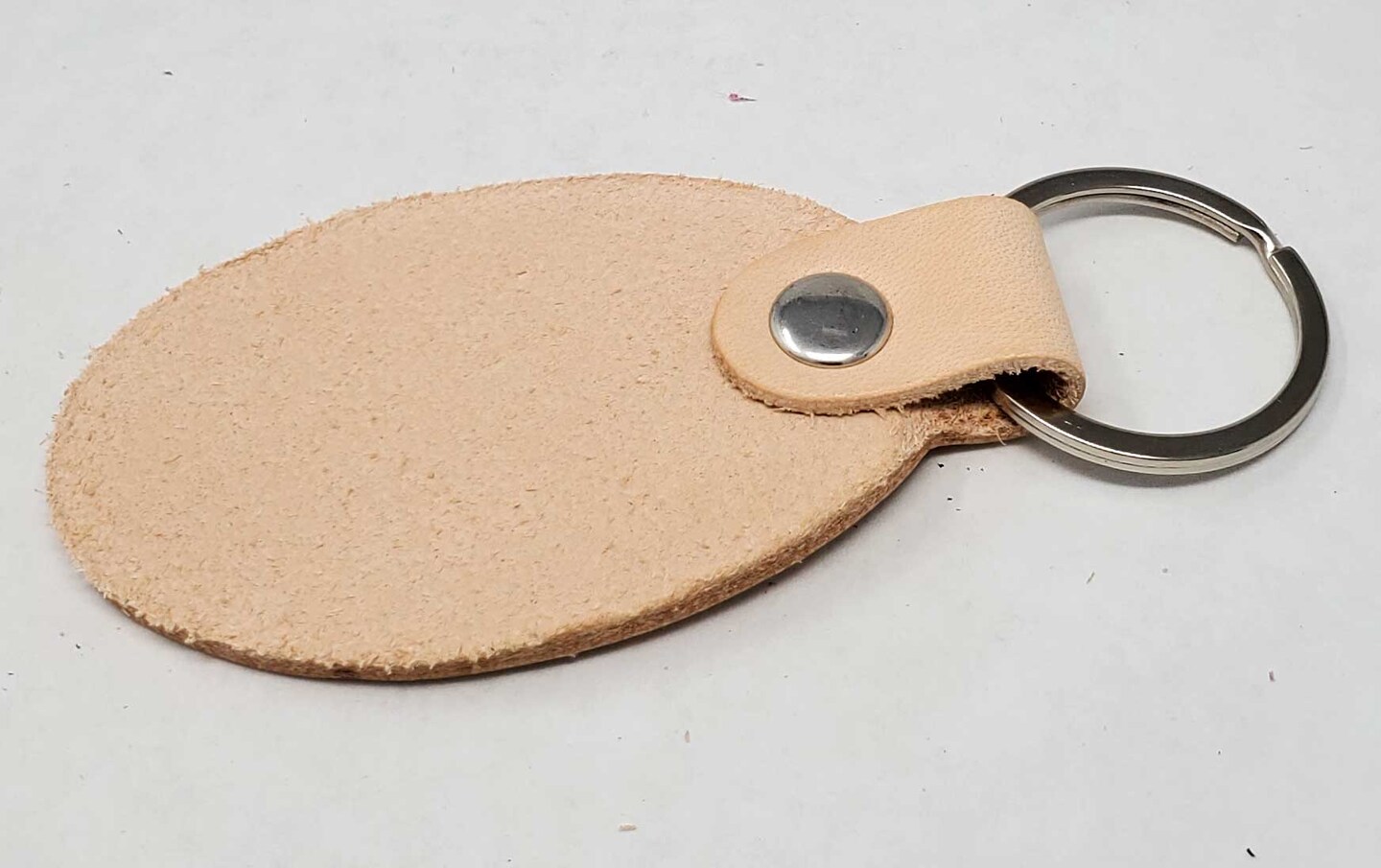 Blank Vegetable Tanned Leather Key Fobs – Ready for Stamping, Tooling & Engraving - 10 Pack