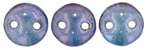 Czechmate 6mm Lentil Glass Czech Two Hole Bead, Luster Transparent Amethyst