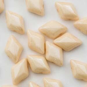 GemDuo 2-Hole Diamond Shaped Bead, Chalk Beige Lumi , GD0300-14413, 7.5 grams