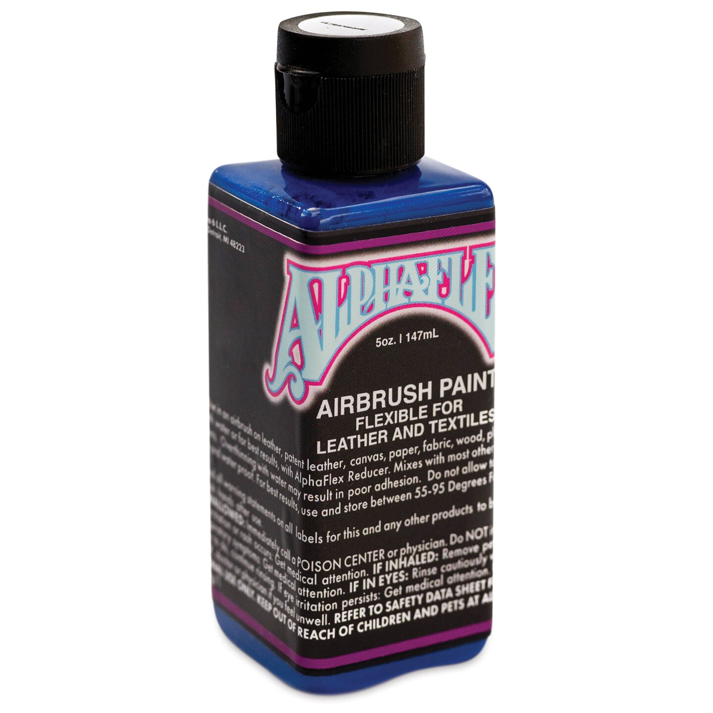 Alpha6 AlphaFlex Airbrush Textile and Leather Paint - Ultramarine, 5 oz
