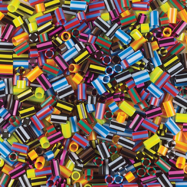 Creativity Street Straw Beads - Striped, Pkg of 1000