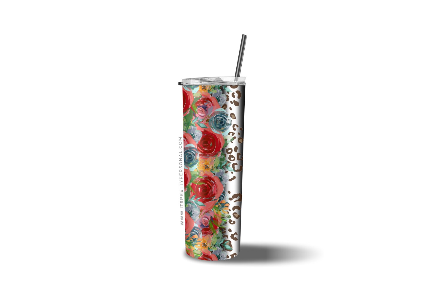 #320 CLEAR- 20oz Floral Leopard- 9.4" x 8" Pattern Vinyl Wrap (IPP EXCLUSIVE!)