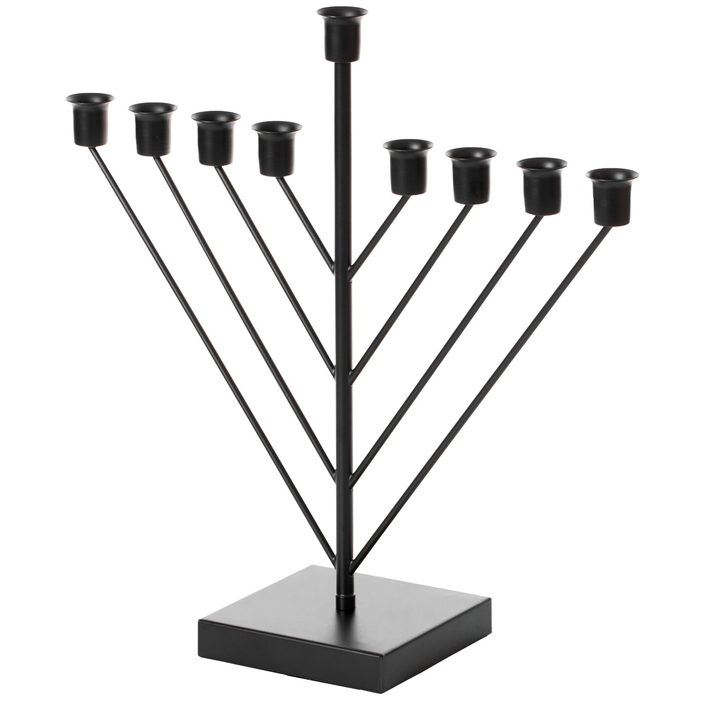 Nine Branch Electric Chabad Judaica Chanukah Menorah with LED Candle Design Candlestick