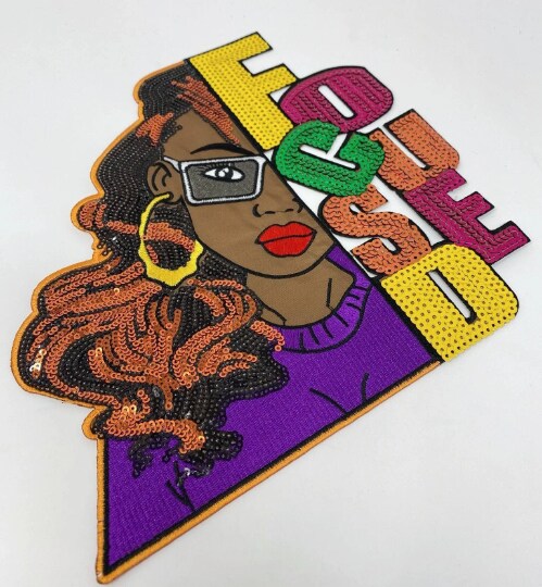 Patch Party Club Satin And Sequins Focused” Iron On Embroidered Patch