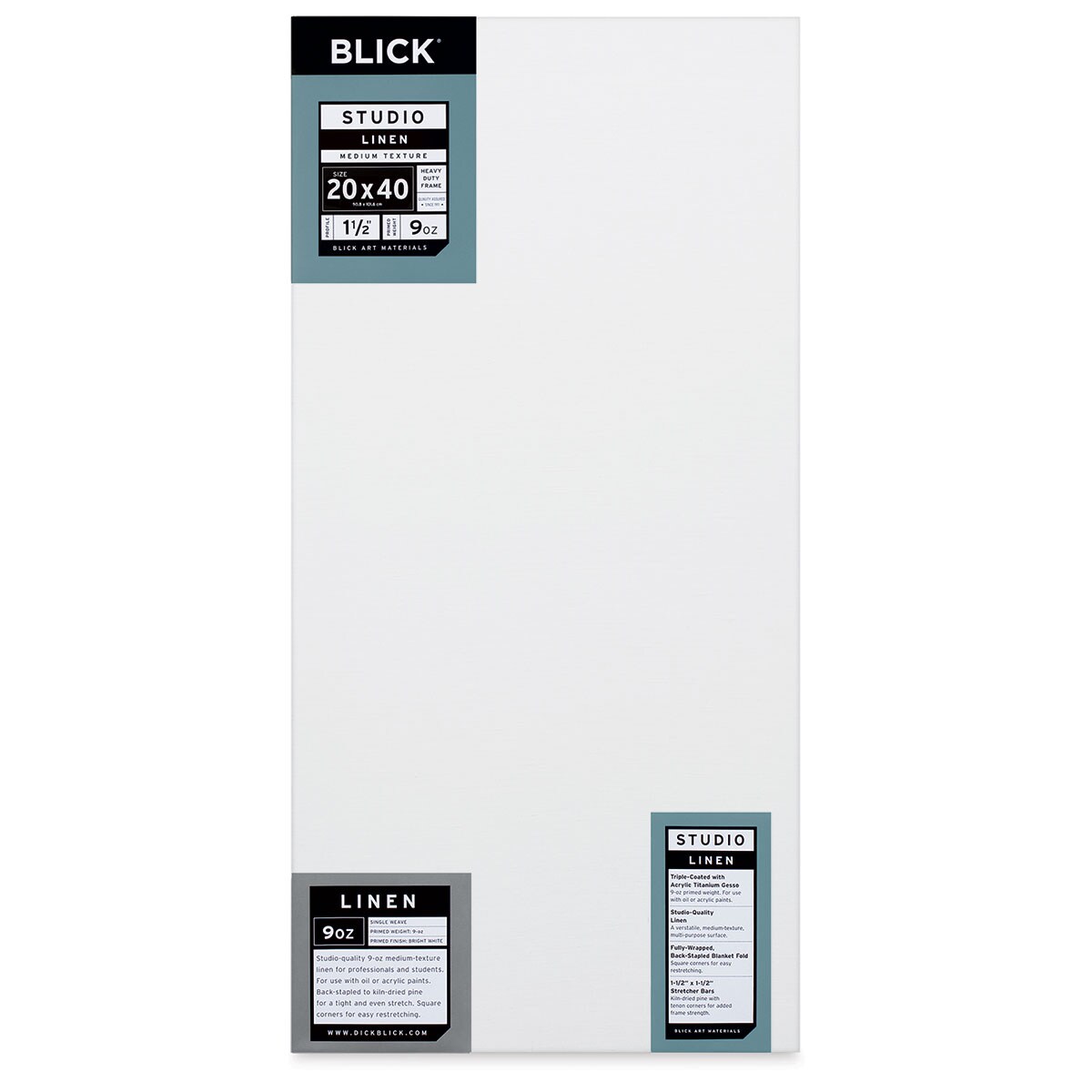 Blick Studio Linen Stretched Canvas - 20&#x22; x 40&#x22;, Gallery 1-1/2&#x22; Profile