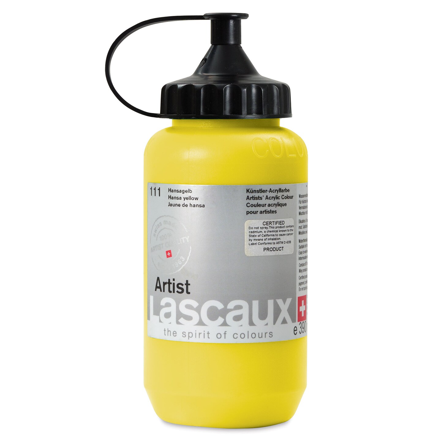Lascaux Artist Acrylics - Hansa Yellow, 390 ml Tube