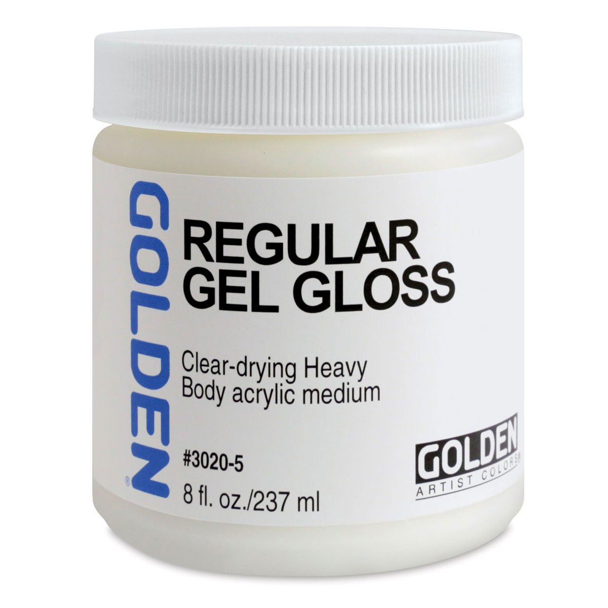 Golden Regular Acrylic Gel Medium - Gloss, 8 oz jar