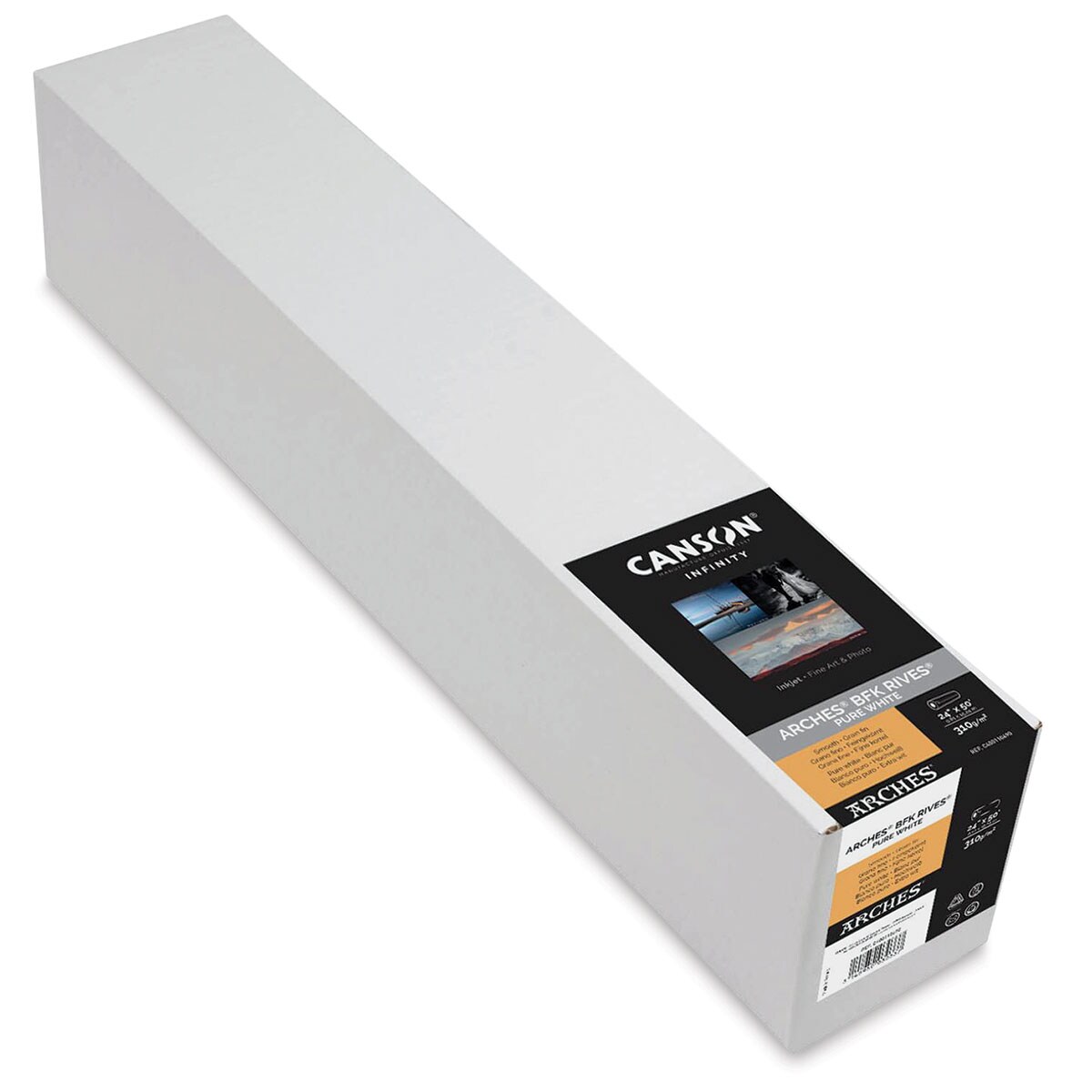 Canson Infinity Arches BFK Rives Inkjet Fine Art and Photo Paper - 24&#x22; x 50 ft, Pure White, 310 gsm, Roll