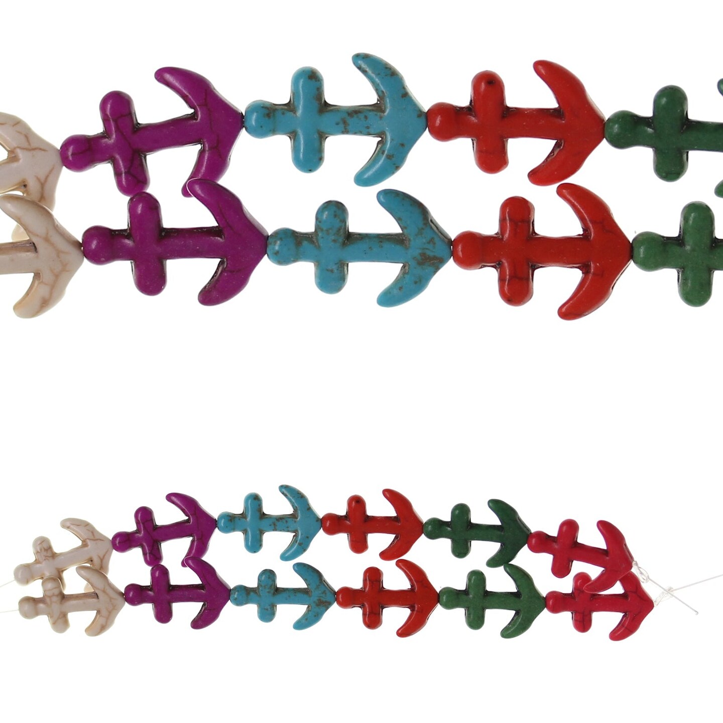 Reconstituted Stone Dyed Multi Color Anchor 16x22mm Beads Michaels