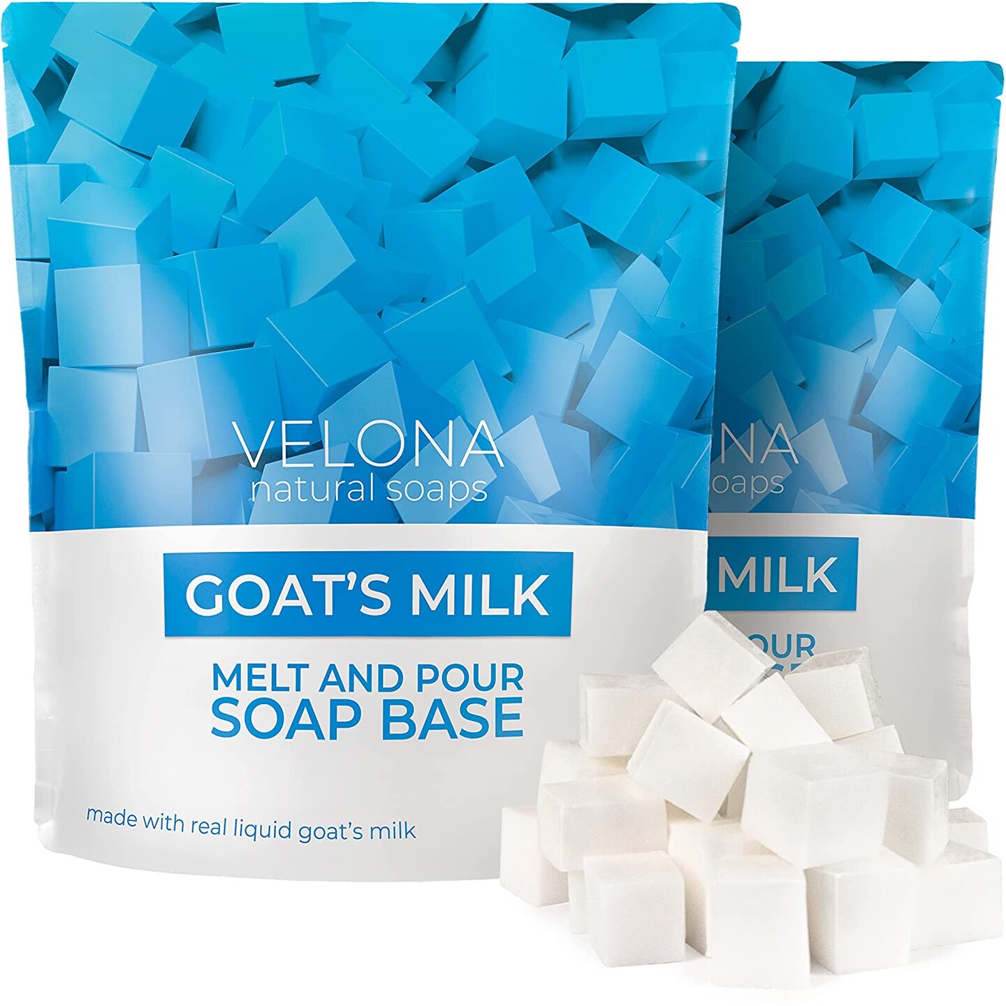 4 LB Goats Milk Soap Base by Velona PreCut Cubes SLS/SLES Free